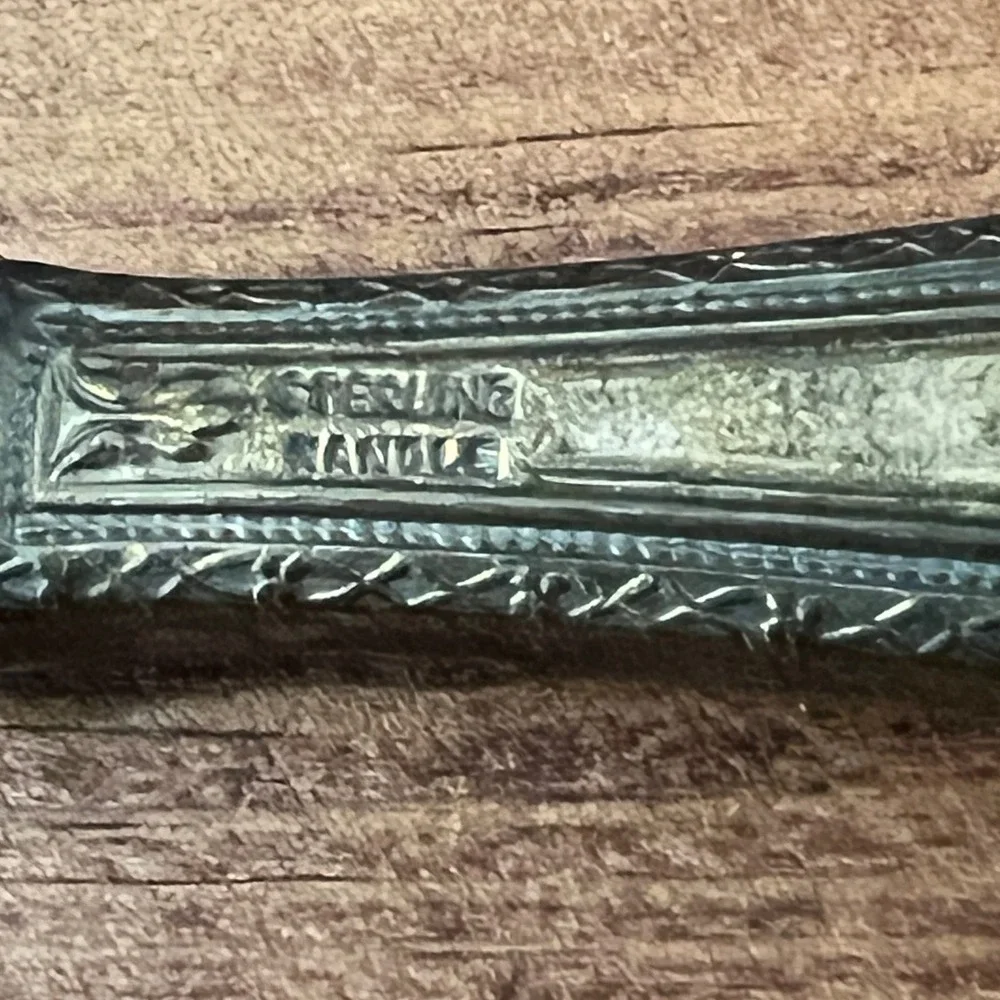 Vintage Sterling Silver Handle Cake Pie Server Ornate Floral Scroll Pattern‎